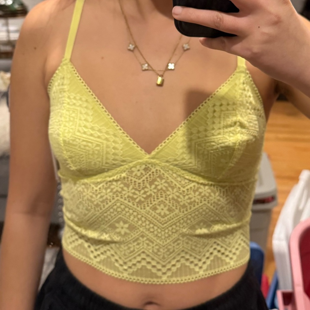 Target Auden Yellow Lace Crop Top